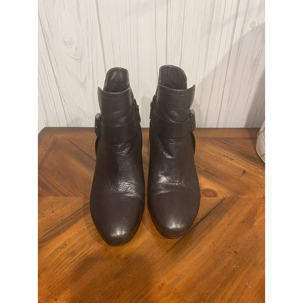 Naked Feet Leilanik Super Soft Leather Booties Black w/Buckle Zip Closure Sz 9